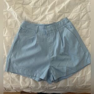 Sky Blue High Waist Women's Shorts